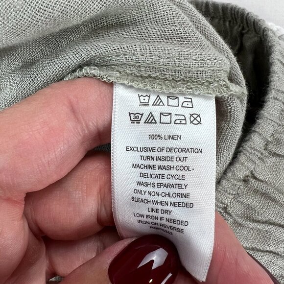 Cynthia Rowley 100% Linen Wide Leg Coastal Boho Size L - Picture 7 of 12